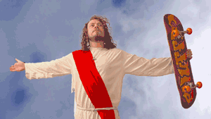 gif of christ, christing that air